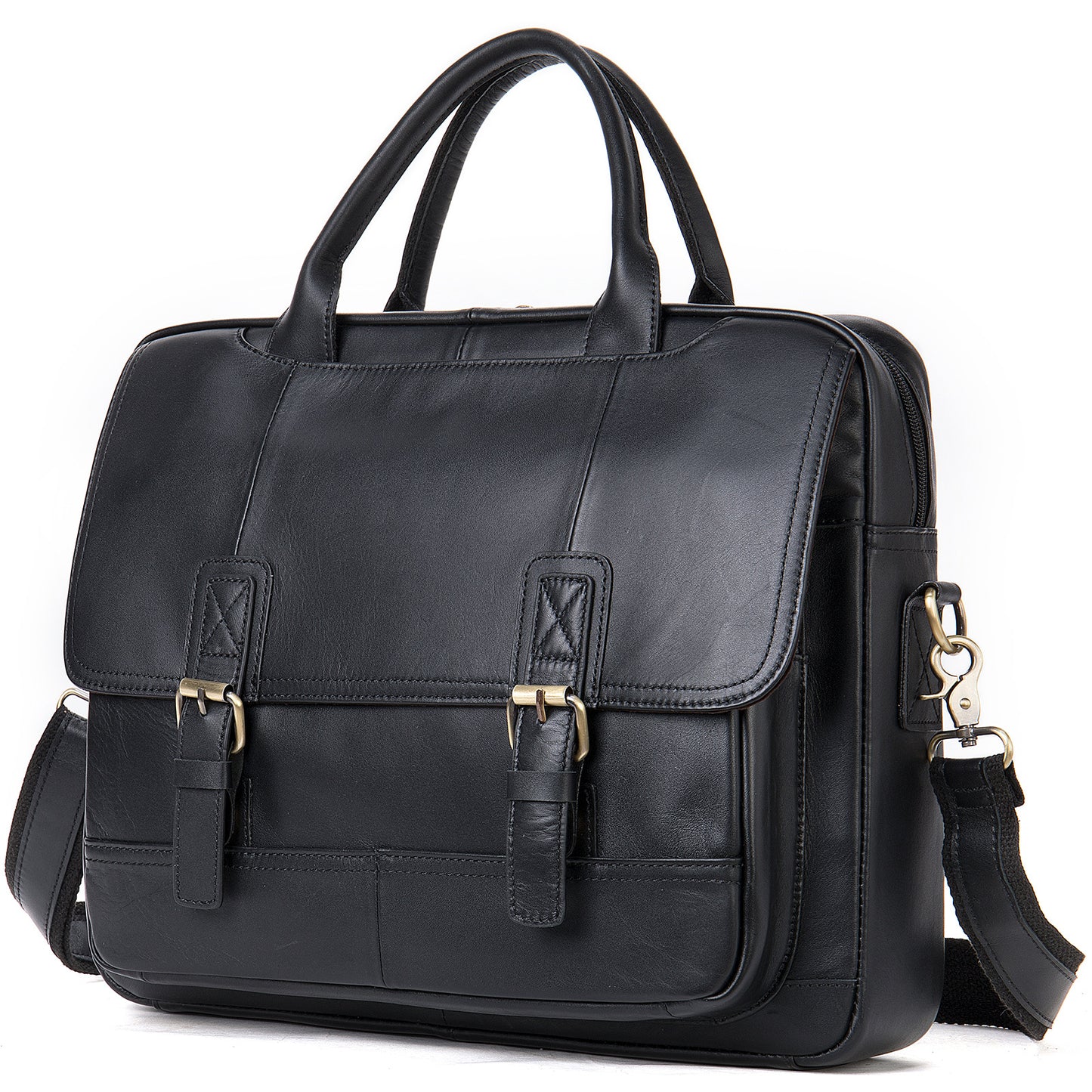 Men's Multifunctional Leather Horizontal Cowhide Business Men's Handbags