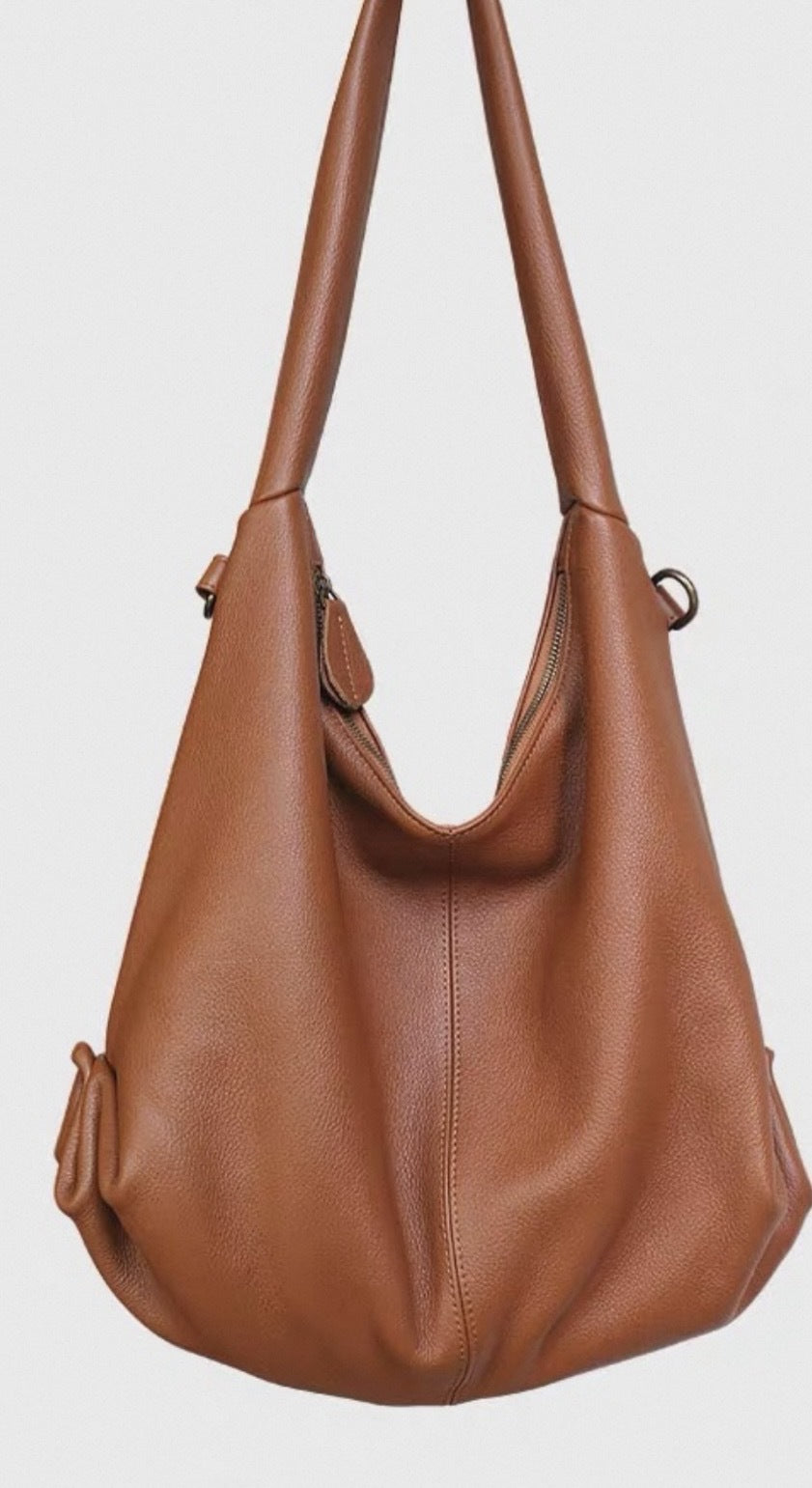 Women's Large Capacity Korean Simple First Layer Shoulder Bags