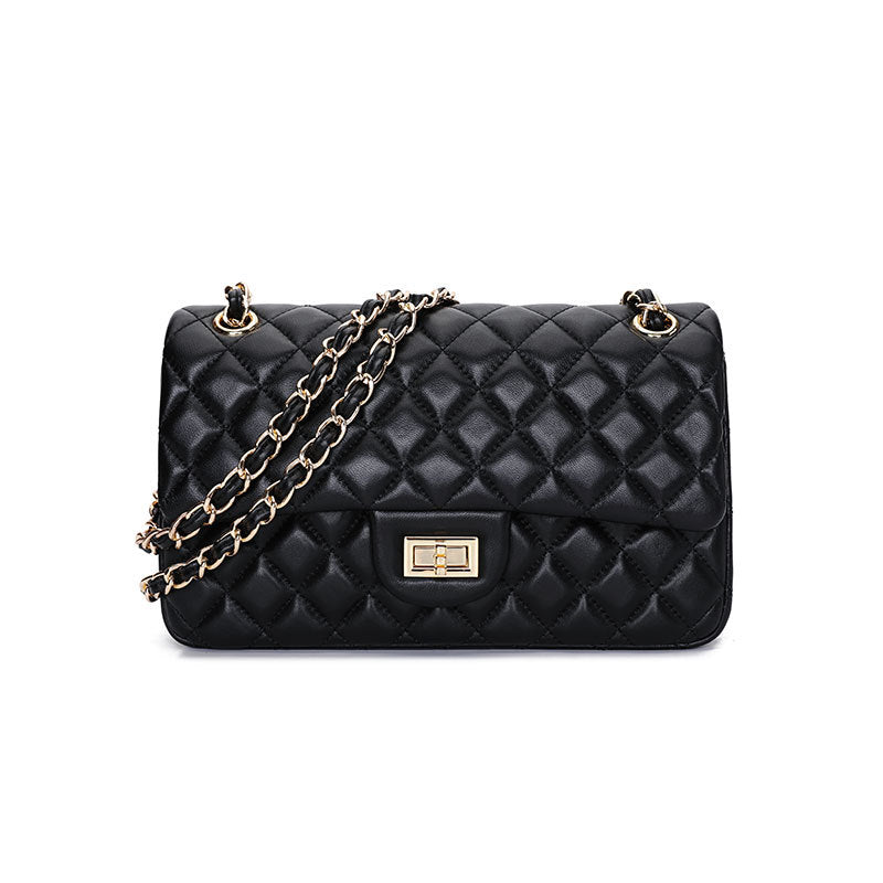 Women's Rhombus Chain Sheepskin Classic Fashion Genuine Shoulder Bags