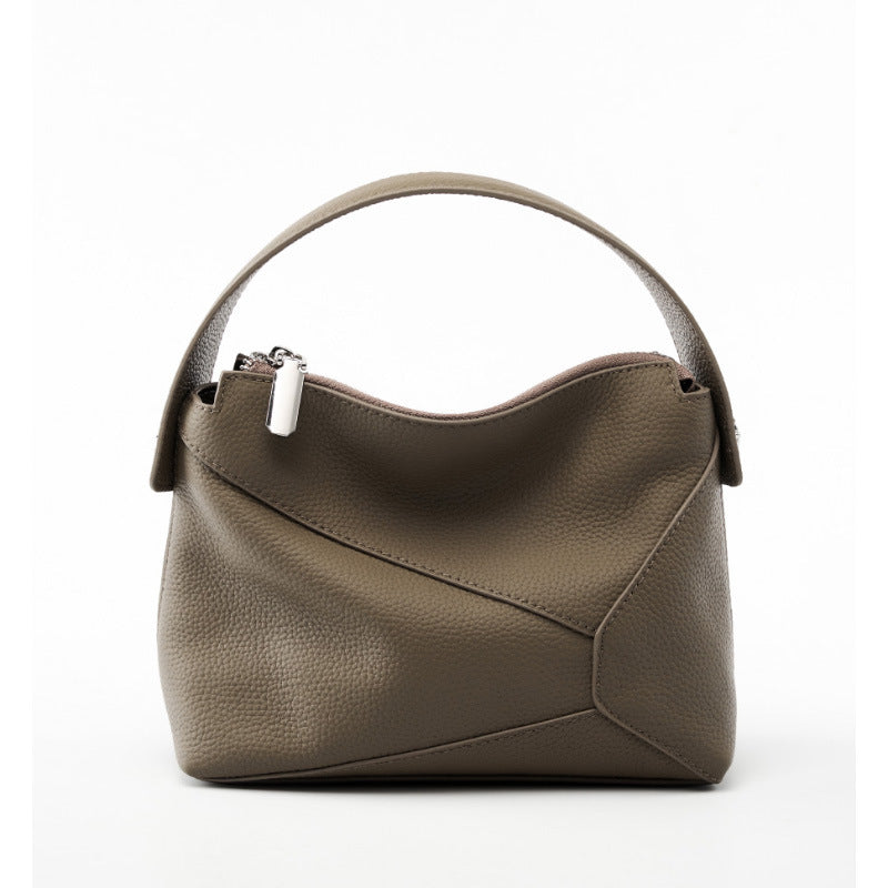 Women's Top Layer Cowhide Ceiling Geometric Leather Crossbody Bags
