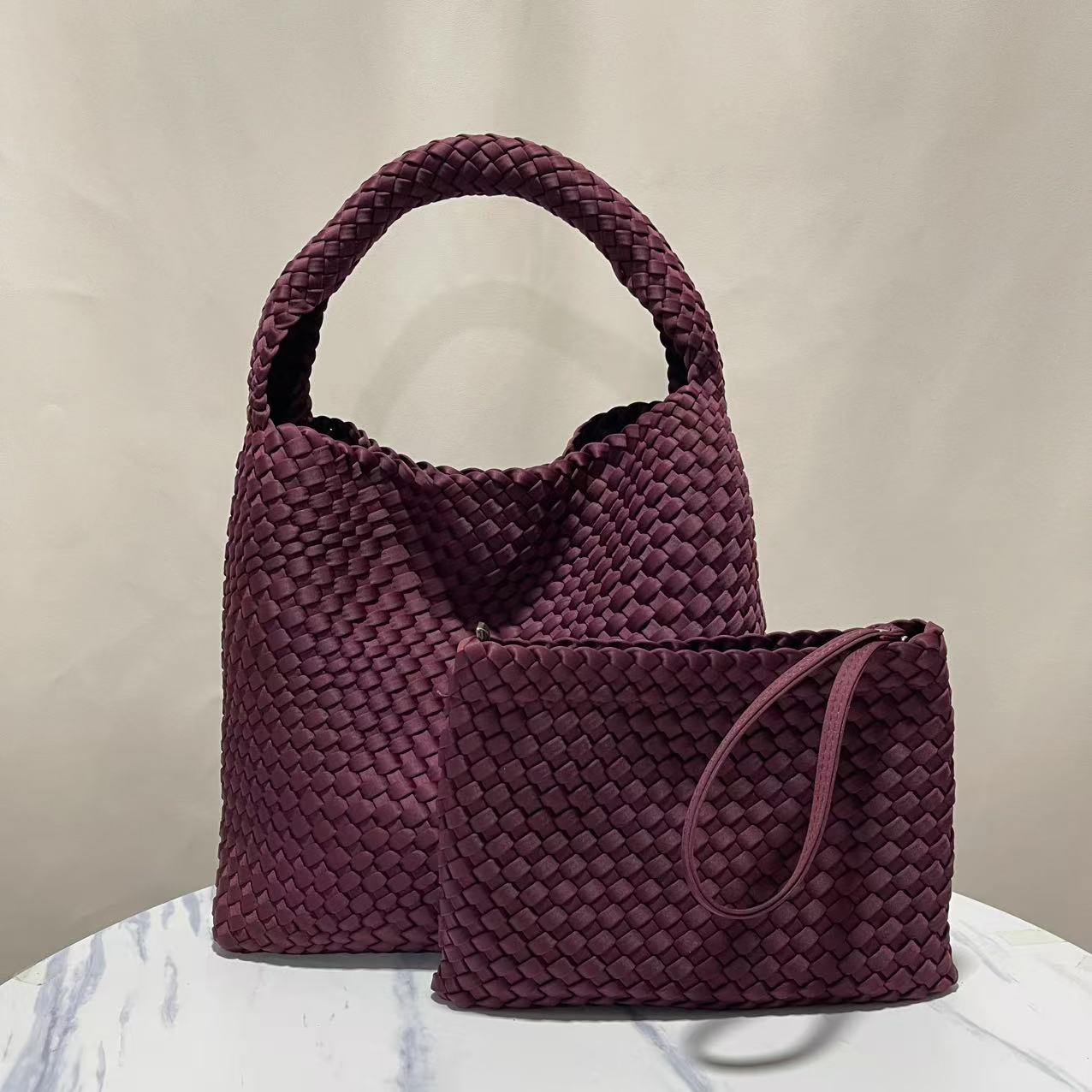 Hand-woven Large Capacity Combination Trendy Soft Shoulder Bags