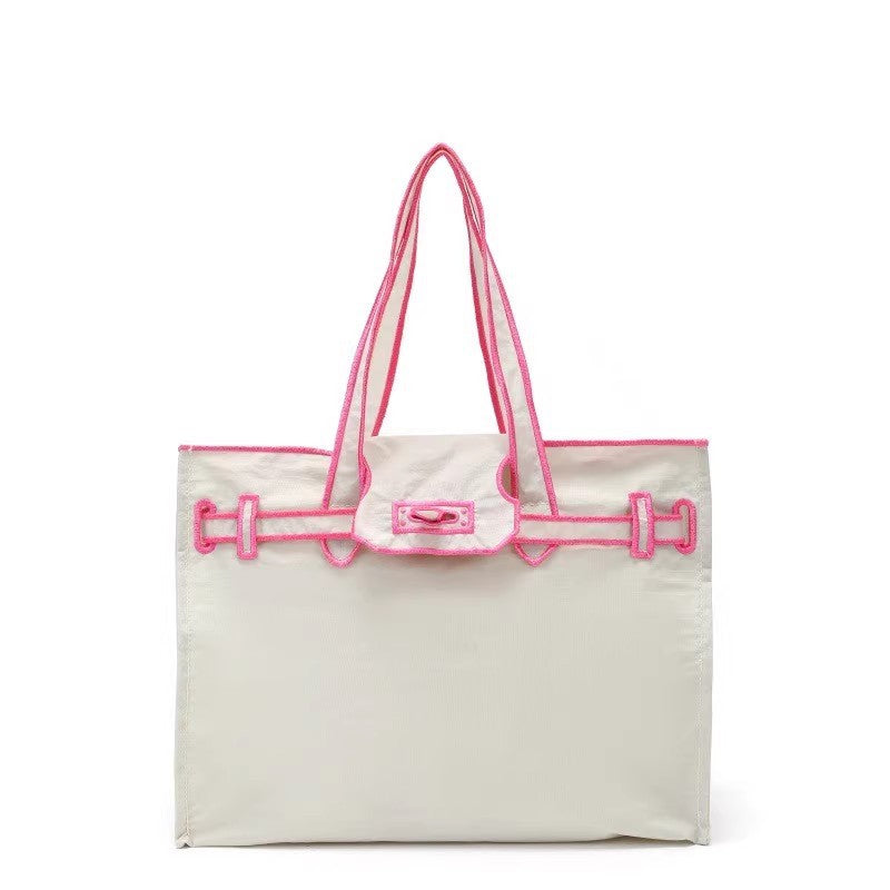 Shopping Style Embroidery Lightweight Large Capacity Tote Bags