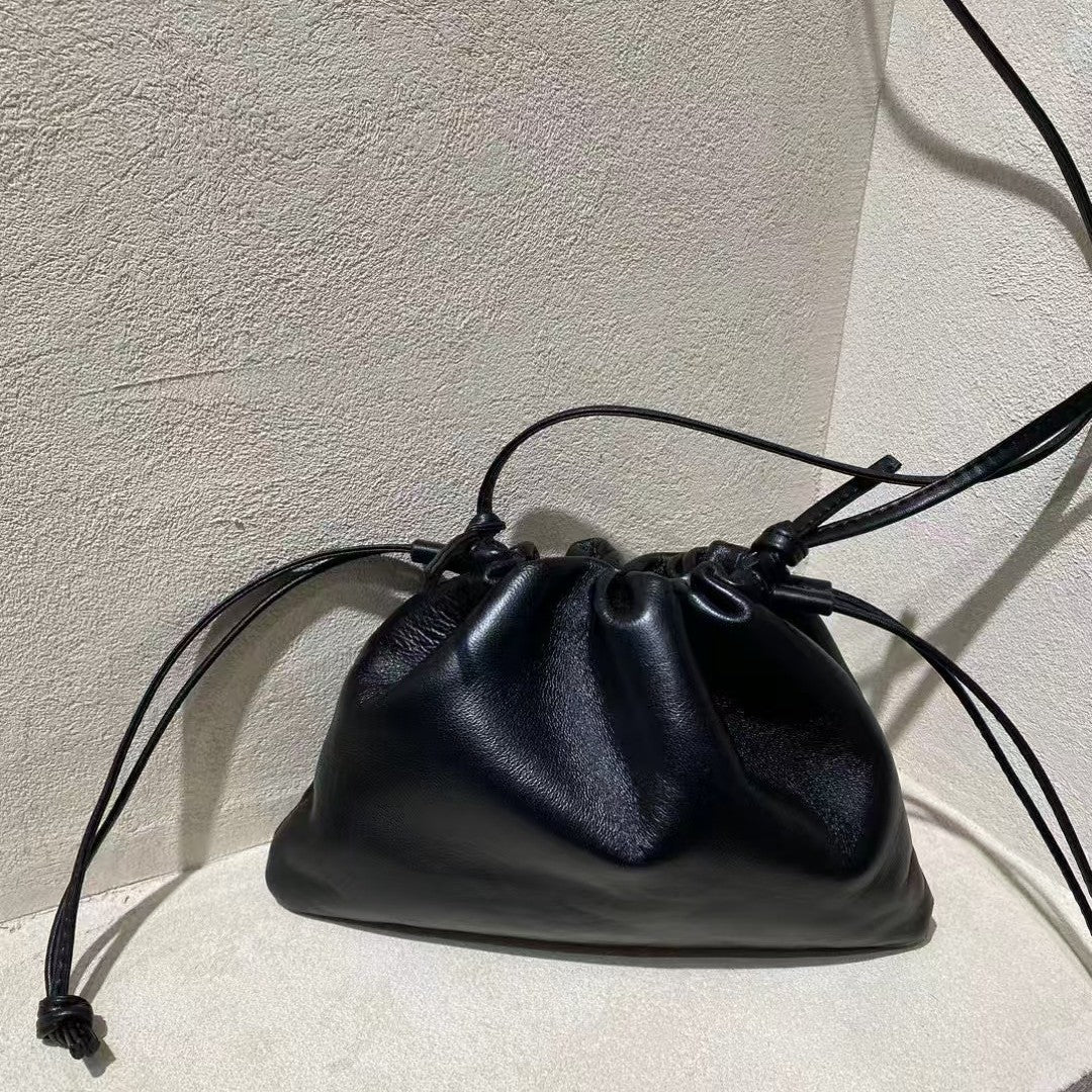 Women's Design Cloud Sheepskin Drawstring Lucky High-grade Handbags