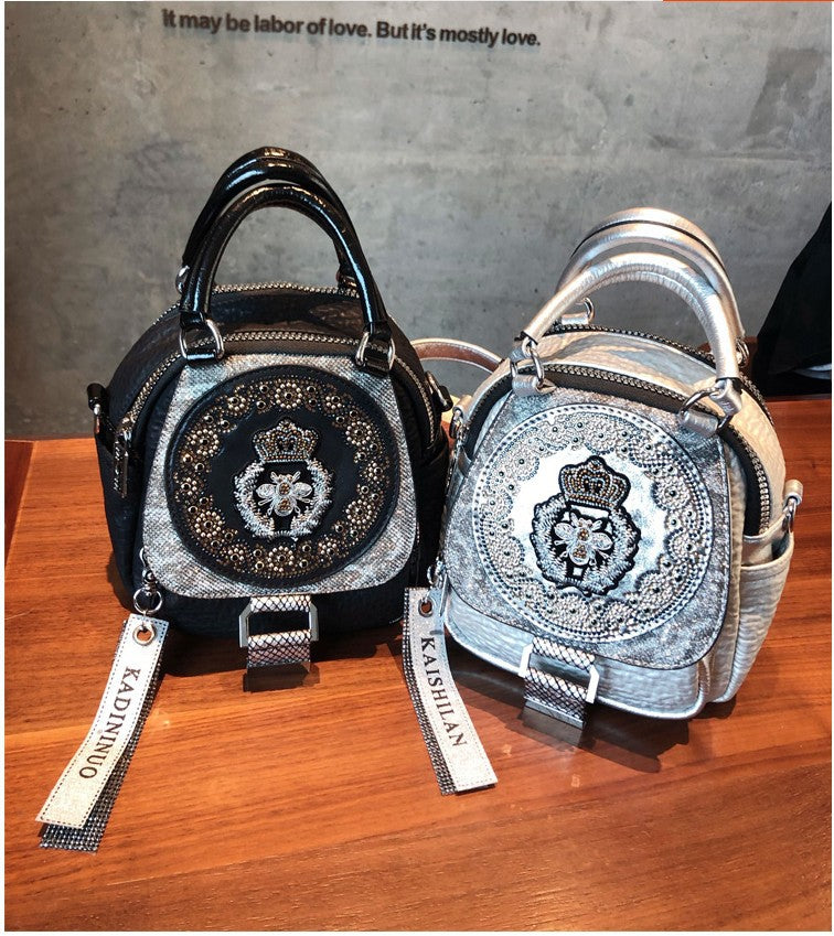 Women's Hot Rhinestone Fashion Trendy High-grade Leather Shoulder Bags