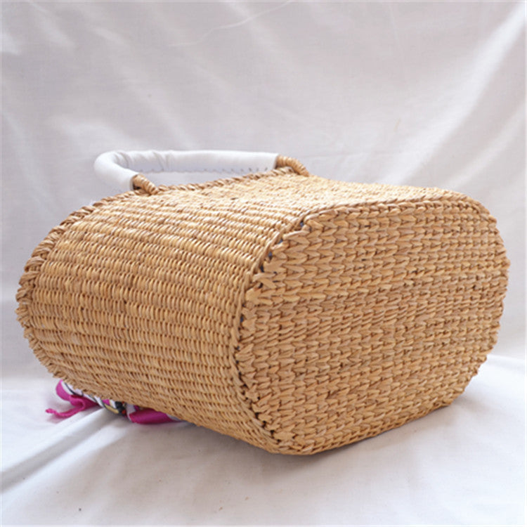 Women's Classic Charming Simple Leather Straw Handbags