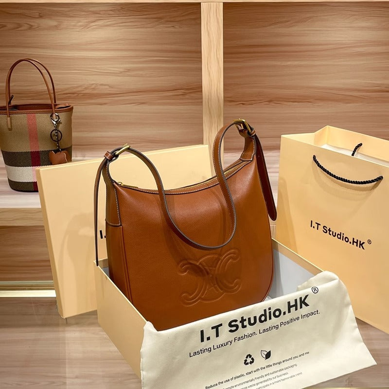 Women's Genuine Leather Underarm Fashion Large Capacity Shoulder Bags