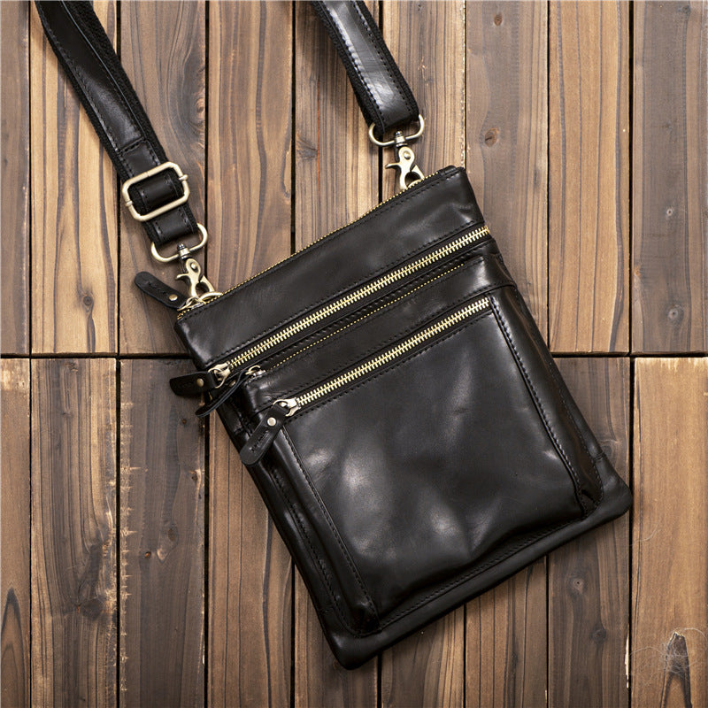 Men's Genuine Leather Pc Vintage Oil Wax Men's Waist Packs
