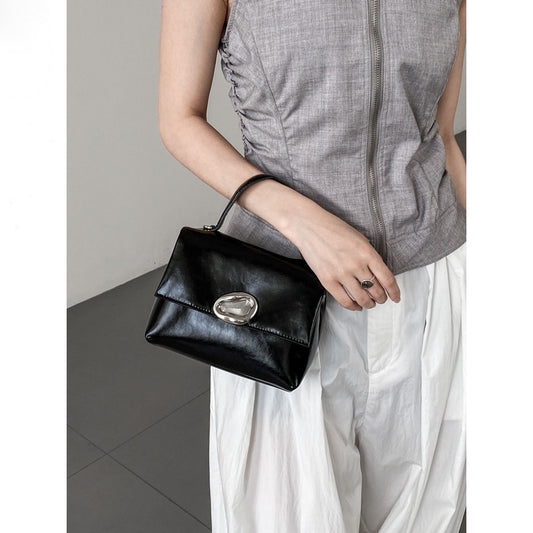 Women's High-grade Cowhide Soft Leather Versatile Fashion Small Square Bags