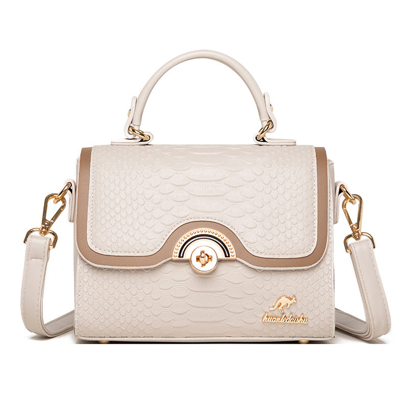 Women's Denis Kangaroo Crocodile Pattern Large Capacity Crossbody Bags