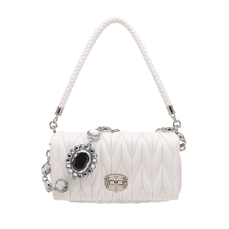 Women's Classic Style Rhinestone Chain Crystal Underarm Crossbody Bags