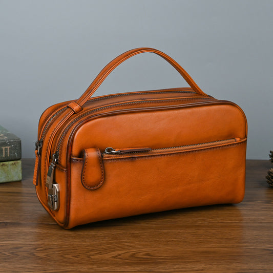 Men's First Layer Vegetable Tanned Leather Tanning Men's Waist Packs