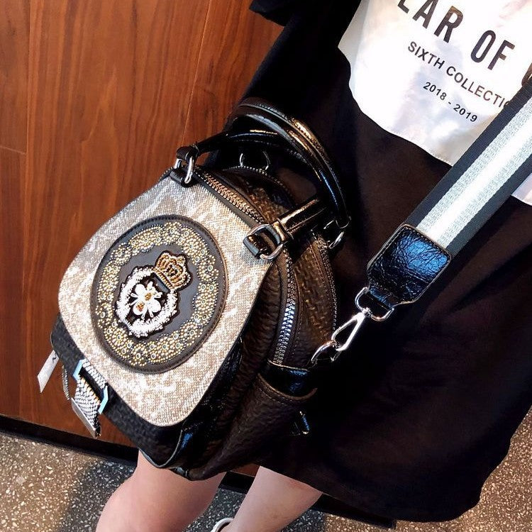 Women's Hot Rhinestone Fashion Trendy High-grade Leather Shoulder Bags