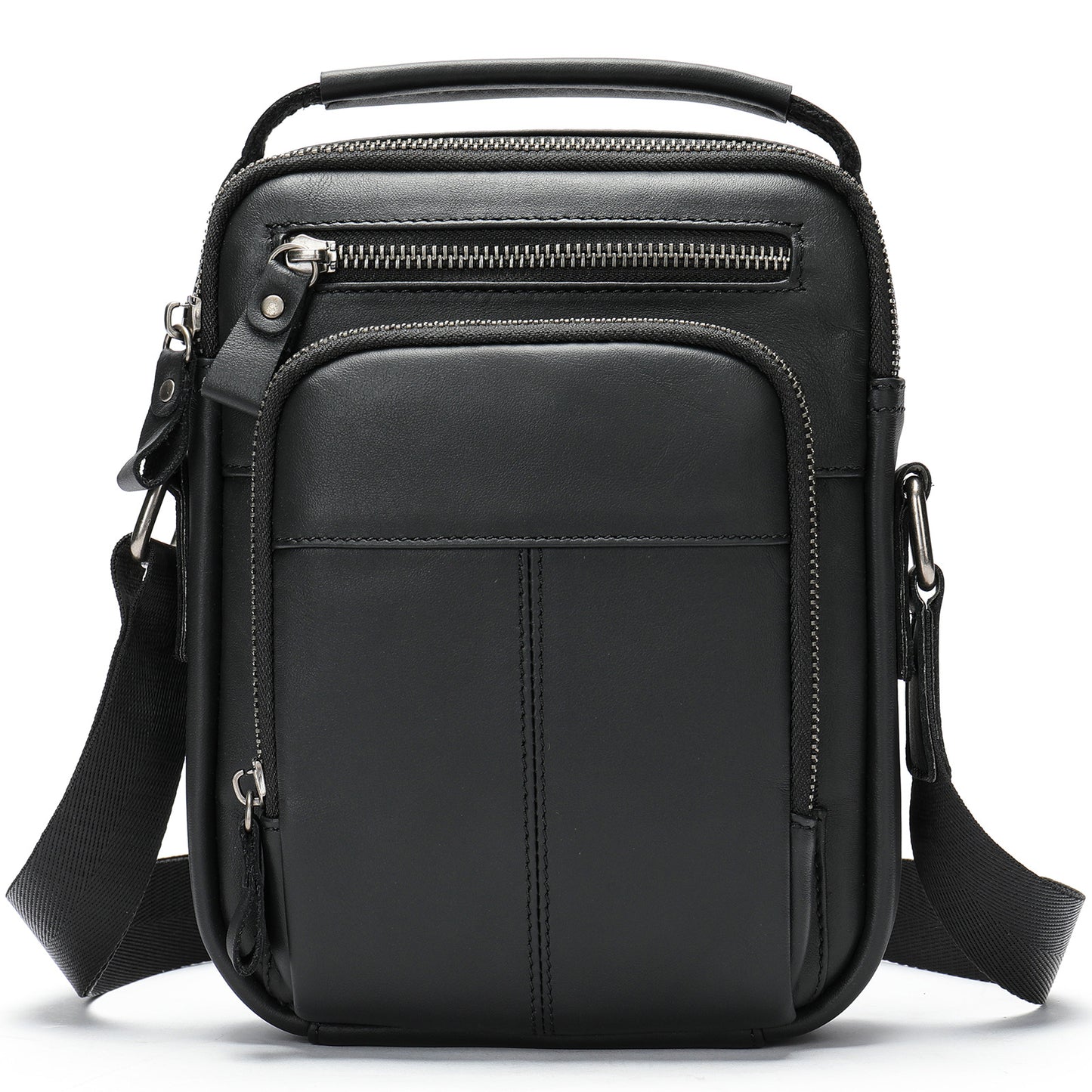 Vintage Leather Cowhide Trendy Fashion Business Men's Messenger Bags