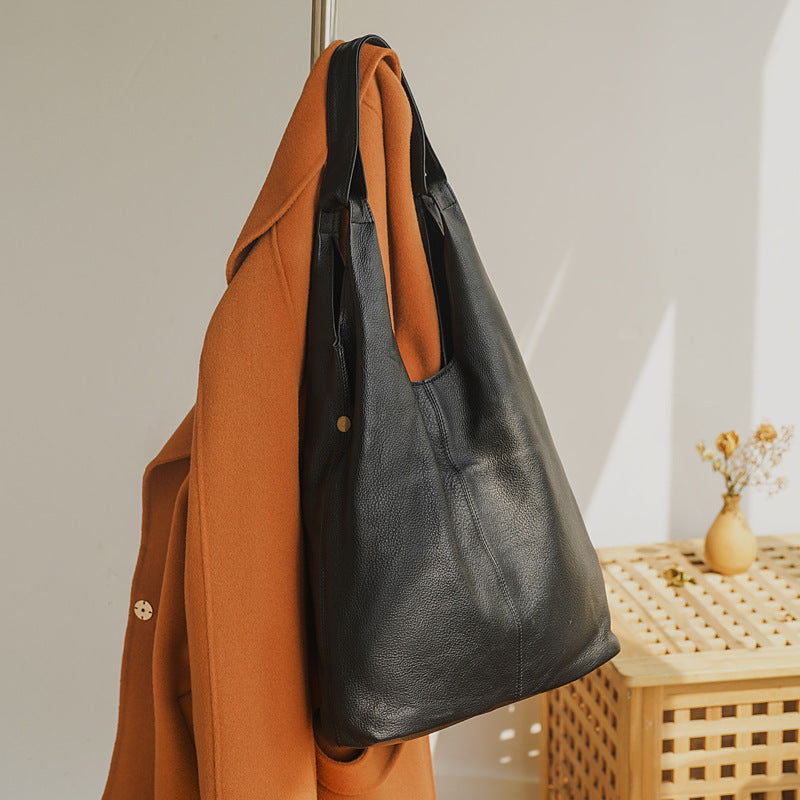 Women's Leather High-grade First Layer Cowhide Leisure Tote Bags