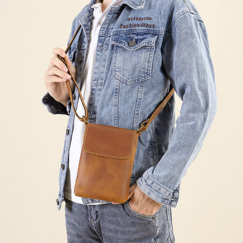 Pouch Simple Genuine Leather High Sense Men's Messenger Bags