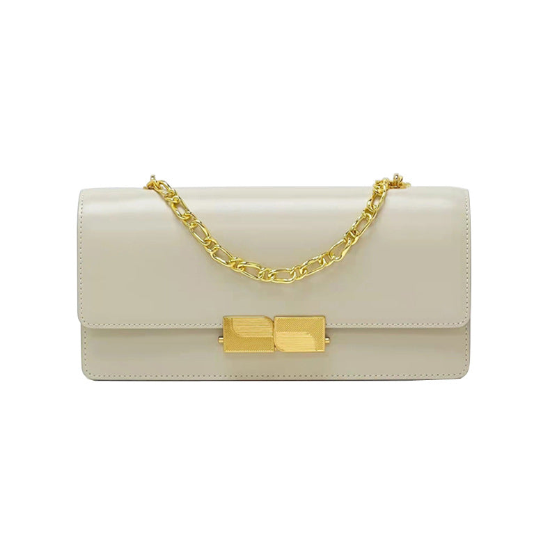Women's Chain High-grade French Stick Design Genuine Shoulder Bags