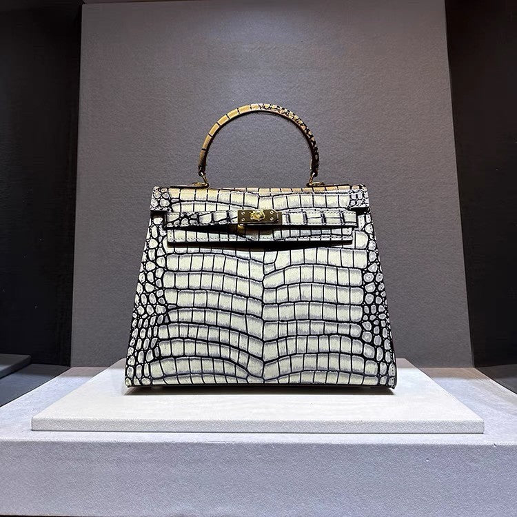 Women's Crocodile Pattern Kelly Fashion Spring High Crossbody Bags