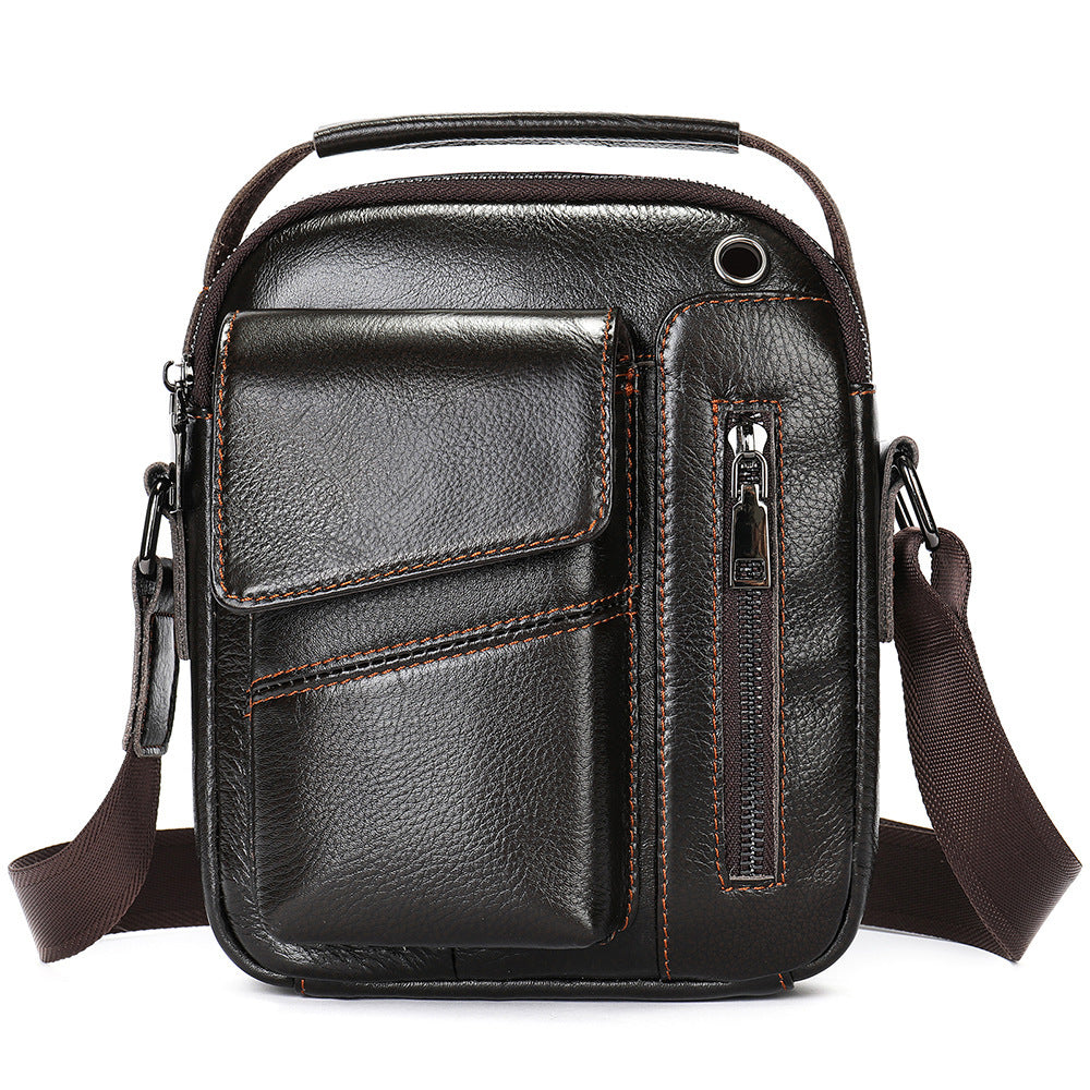 Men's Layer Cowhide Light Luxury Business Commute Men's Messenger Bags