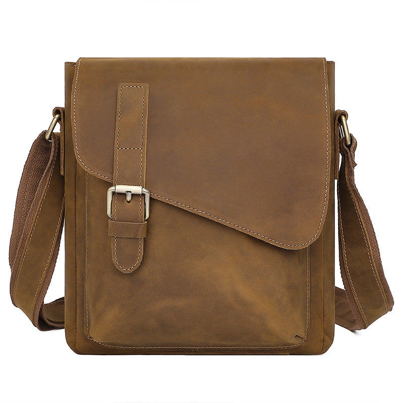 Men's First Layer Cowhide Crazy Horse Leather Men's Messenger Bags