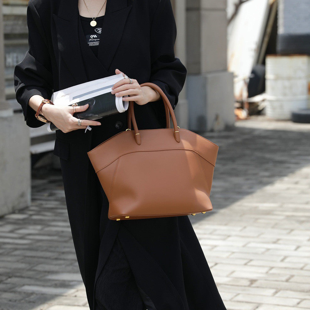 Women's Niche Wings Style Temperament Commute Cowhide Handbags