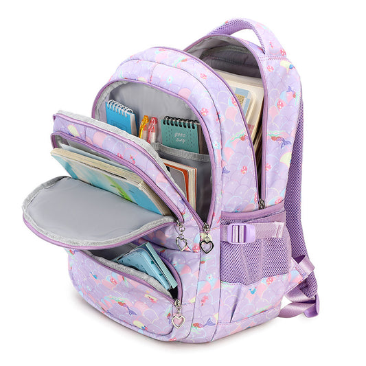 Three-piece Primary Female Marine Elements Printing Elementary School Students' Schoolbags