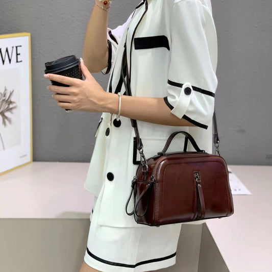 Women's Cowhide Wedding Underarm Boston High Sense Bags