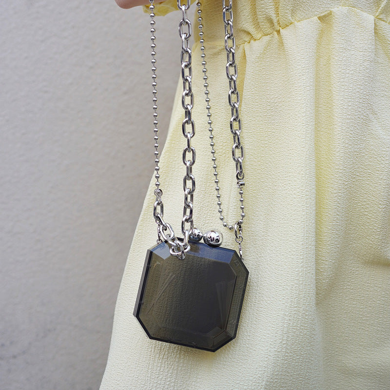 Women's Acrylic Transparent Box Chain Dinner Simple Shoulder Bags