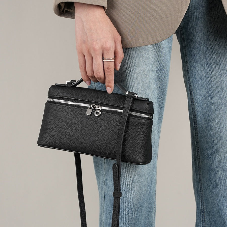 Women's Genuine Leather Lunch Box First Layer Crossbody Bags
