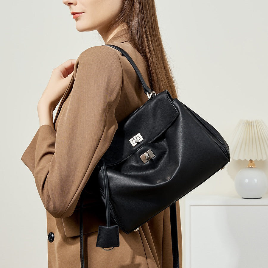 Large Capacity Leather Smooth Commuter Underarm Tote Bags