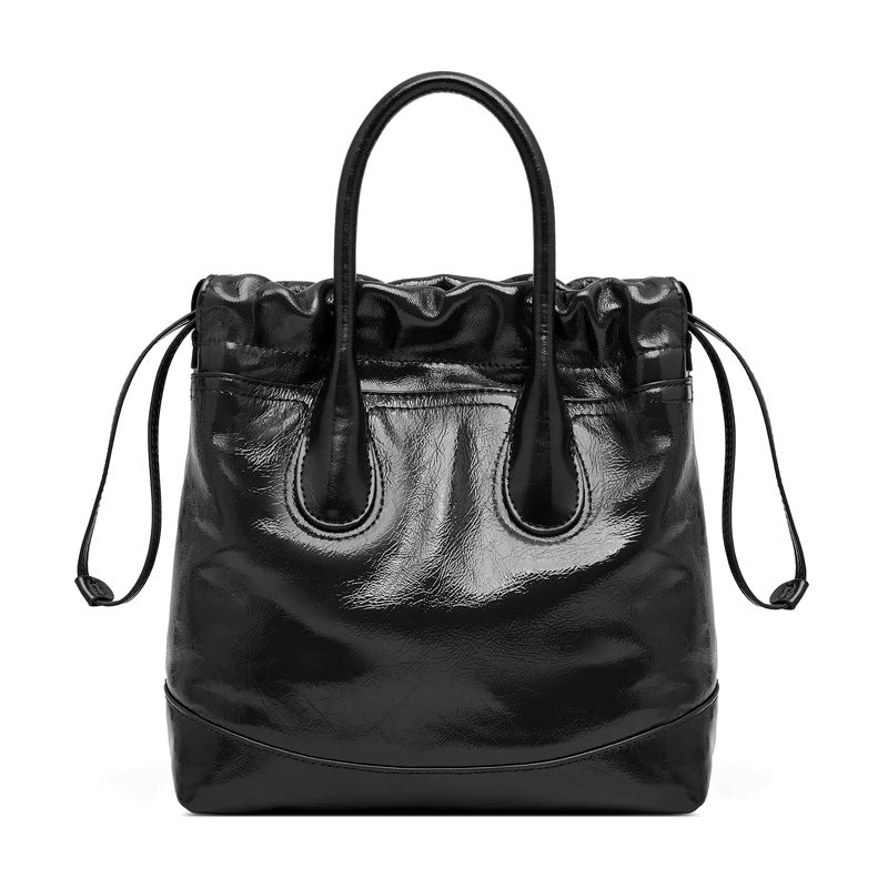Women's Layer Cowhide Retro Drawstring Cross Body Crossbody Bags