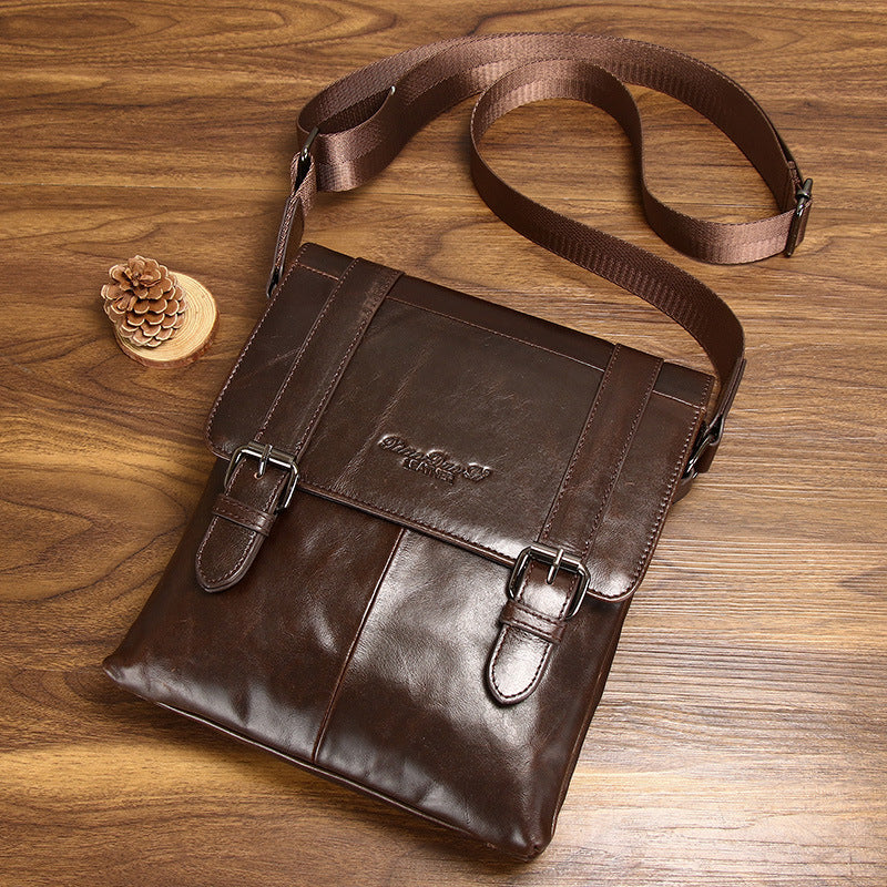 Men's Layer Cowhide Leather Unique Hipster Large Backpacks