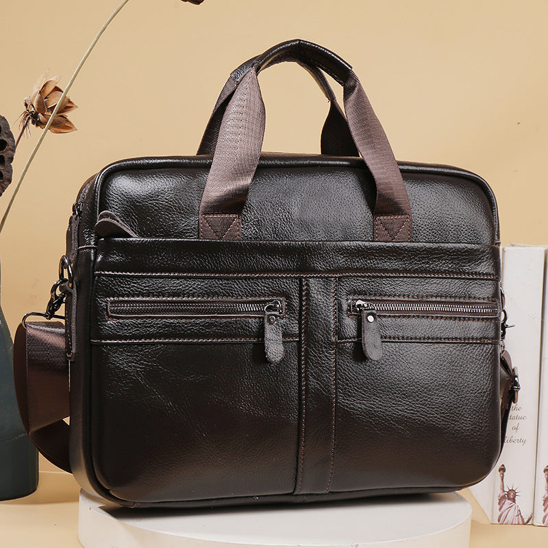 Men's Business First Layer Cowhide Computer Portable Men's Briefcases