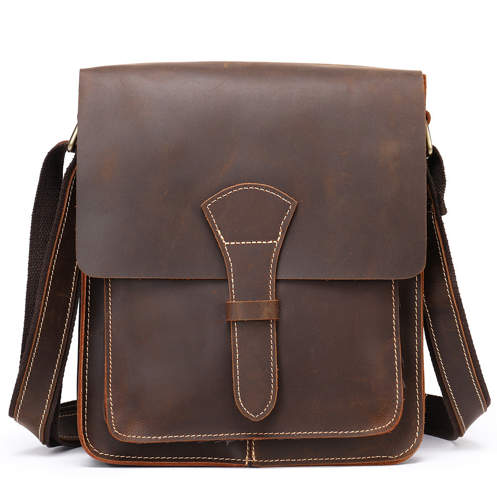 Men's First Layer Cowhide Inch Computer Crazy Men's Messenger Bags