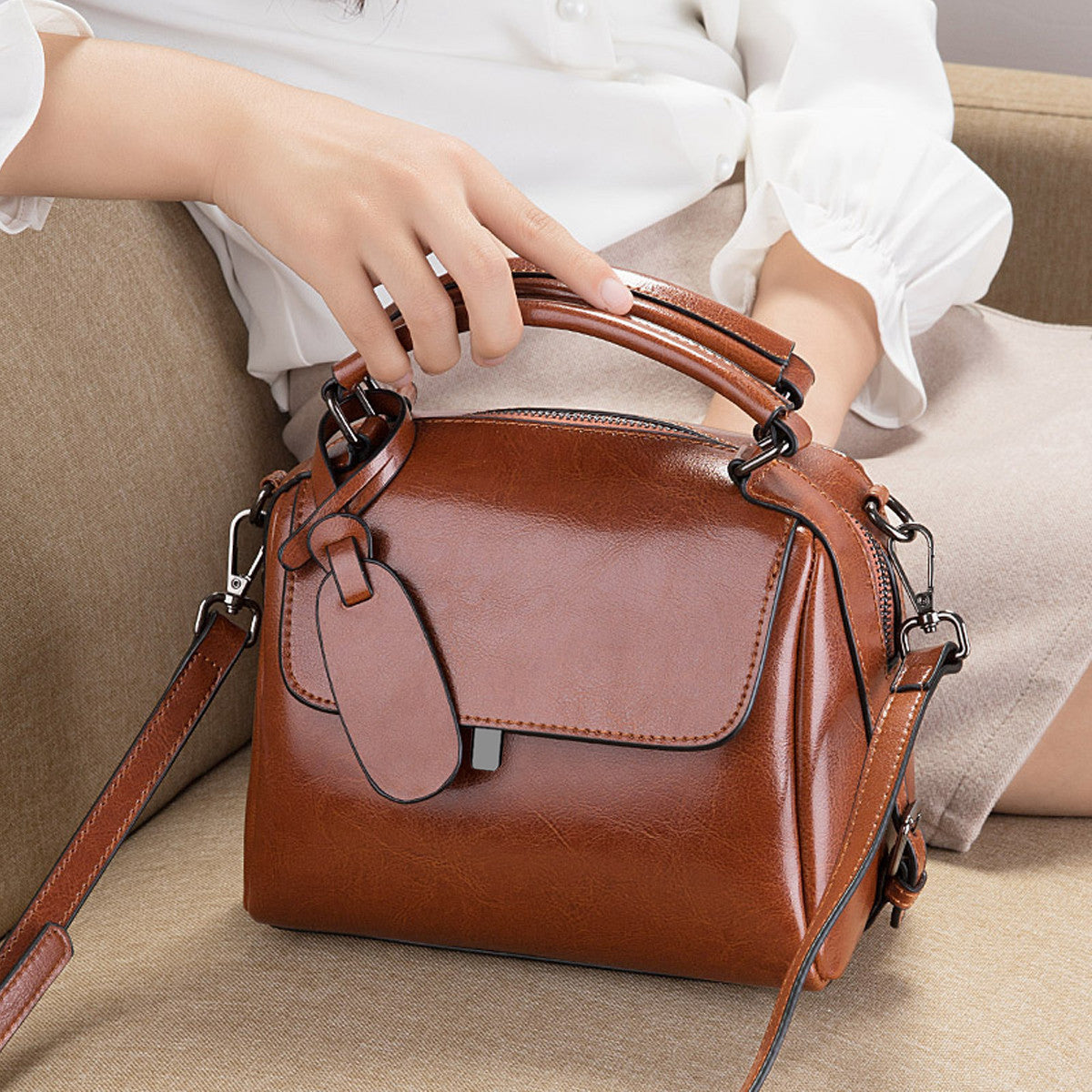 Women's Foxer Fashion Elegant White Wine Red Bags