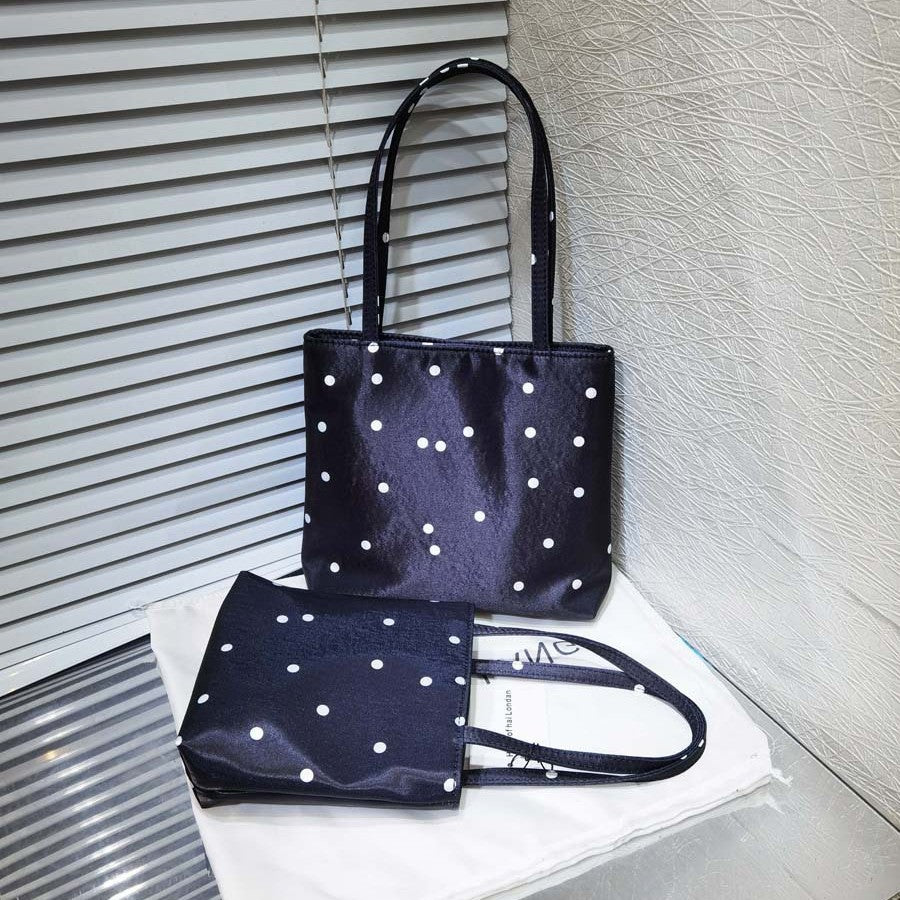Women's Niche Retro High-grade Satin Polka Dot Tote Bags
