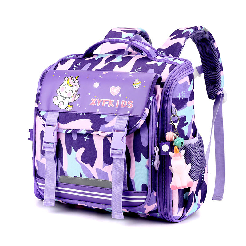 Side Open Macaron Camouflage Series Grade Elementary School Students' Schoolbags