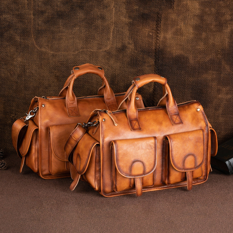 Men's Leather For High-grade Retro Large Capacity Men's Shoulder Bags