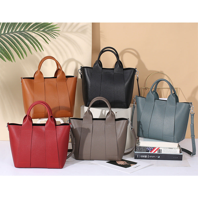 Women's Genuine Leather Fashion Portable Large Capacity Handbags
