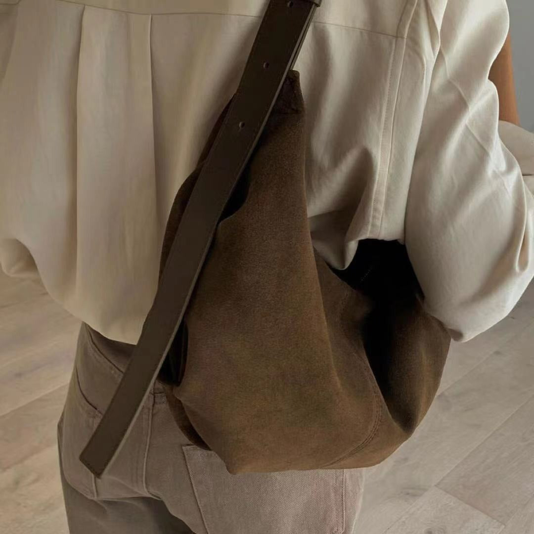 Durable Niche Underarm Vintage Suede Dumpling Shoulder Bags