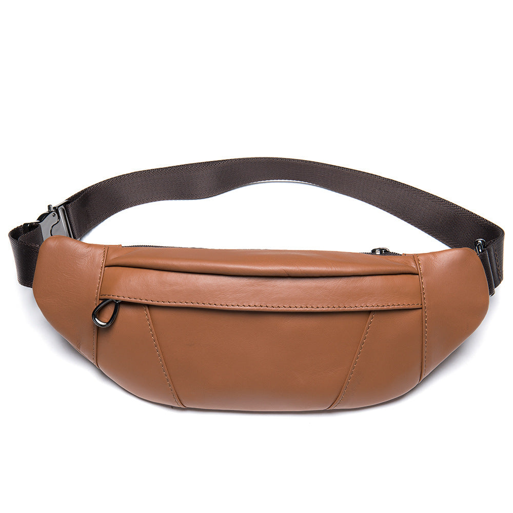 Men's Leather High-grade First Layer Cowhide Boys Men's Chest Bags