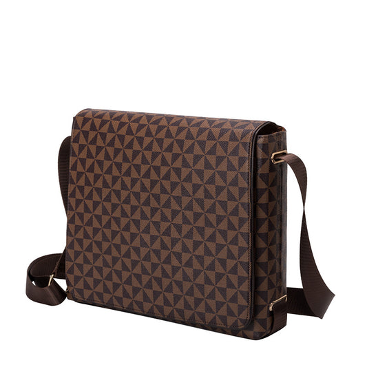 Men's Plaid Vertical Flip Fashion Large Capacity Men's Shoulder Bags