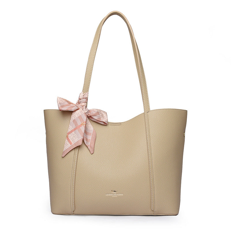 Women's Large Capacity Retro Solid Color Silk Shoulder Bags