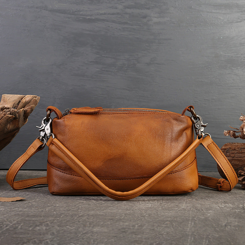 Women's Leather Vintage Soft Pillow Large Capacity Shoulder Bags