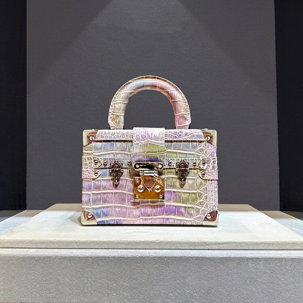 Women's High-grade Genuine Leather Snake Pattern Portable Crossbody Bags