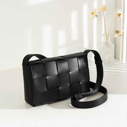 Men's Woven Fashion Entry Lux Plaid Crossbody Bags