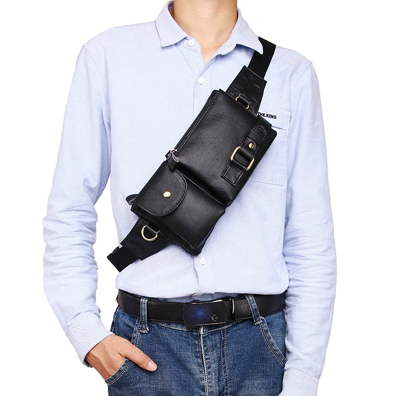 Men's Leather Pocket First Layer Cowhide Mini Bags