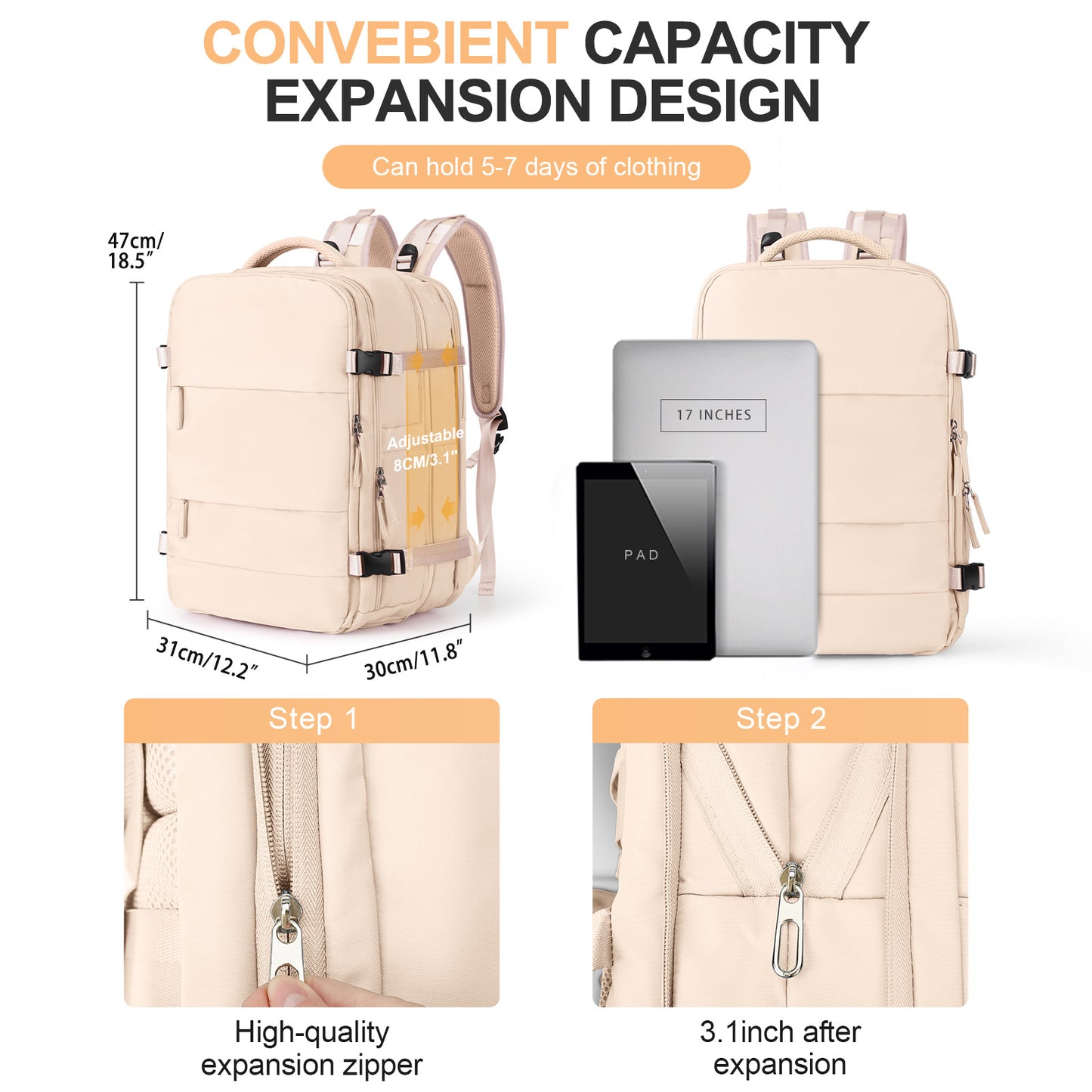 Women's Large Capacity Boarding Business Early College Backpacks