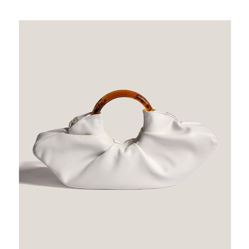 Niche Horn Acrylic Female Pleated Cloud Shoulder Bags
