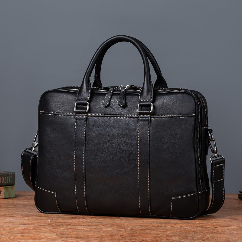 Top Layer Tree Height Vegetable Tanning Men's Briefcases