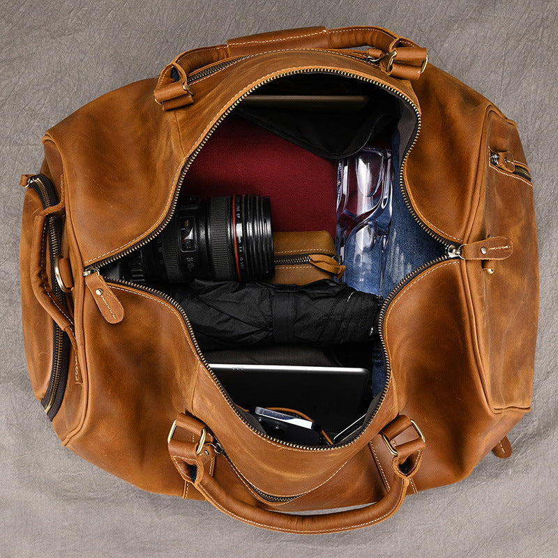 Men's Horse Leather First Layer Cowhide Genuine Travel Bags